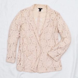 H&M Lace Baby Pink Blazer Size 12